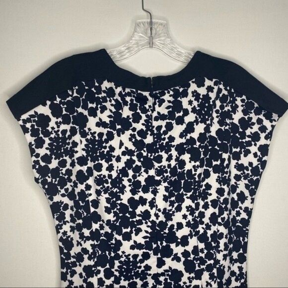 Michael Kors Black White Floral Pleated Business Casual Career Dress 10 - Picture 6 of 11